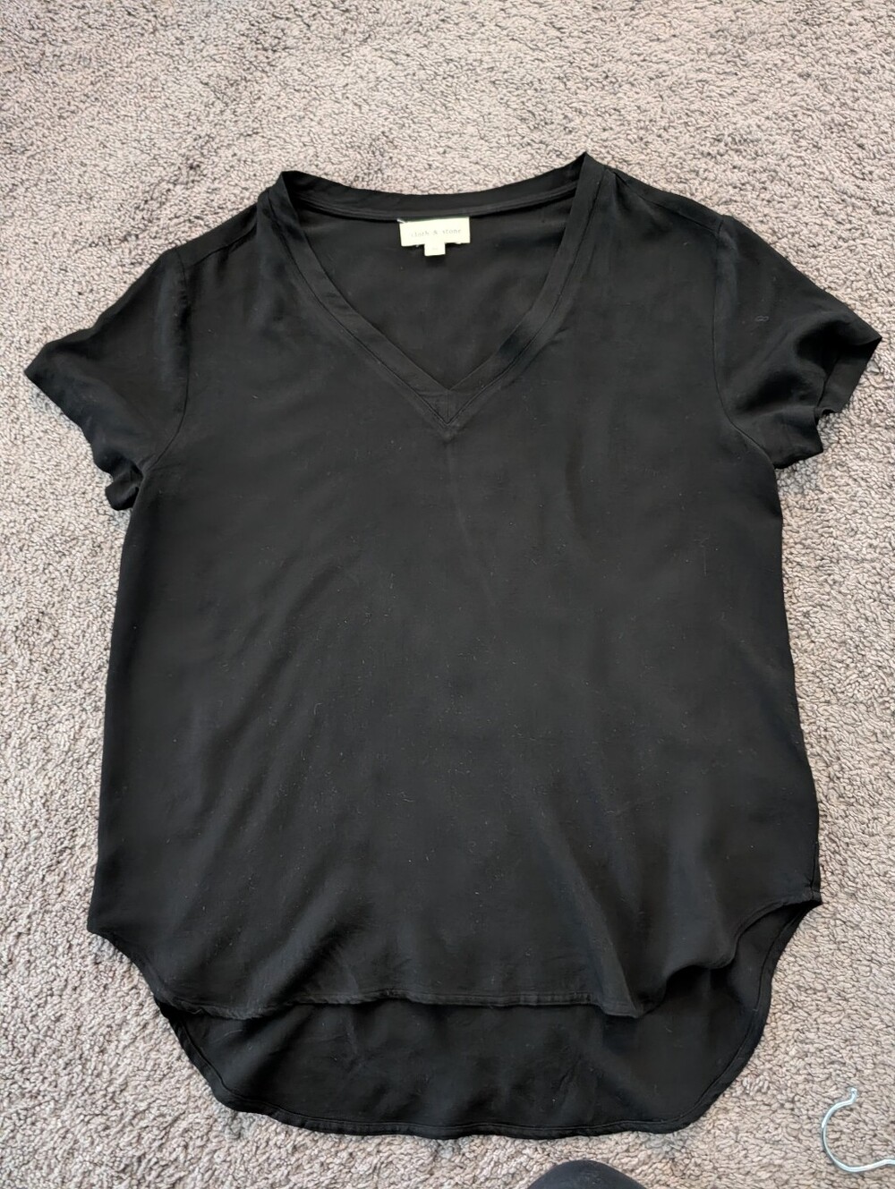Cloth & Stone Black V Neck Shirt - Picture 6 of 9